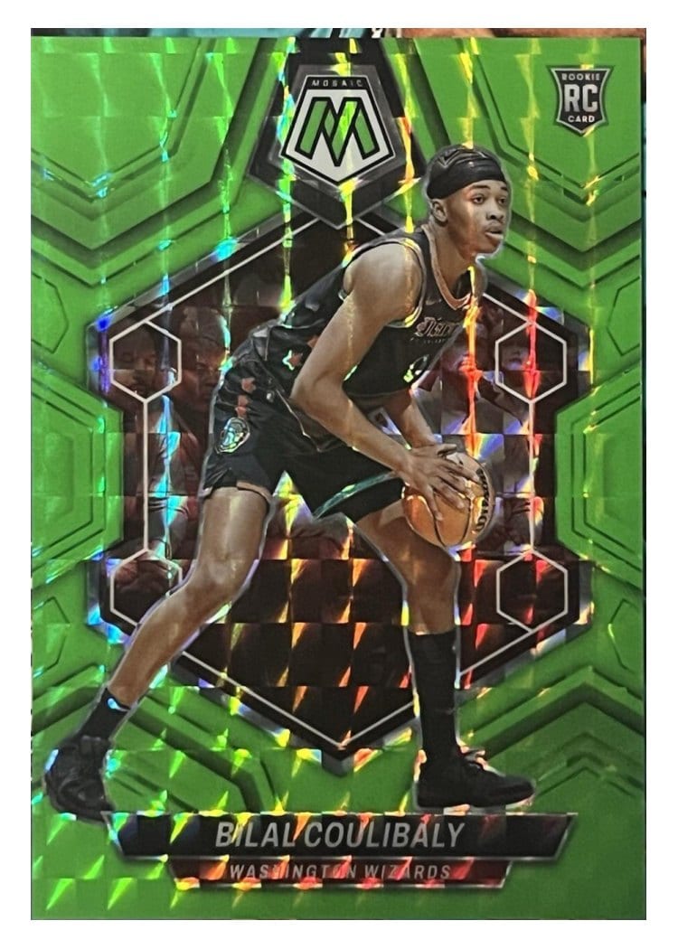 2023-24 Panini Mosaic Base Set Bilal Coulibaly Green Fluorescent #235 card