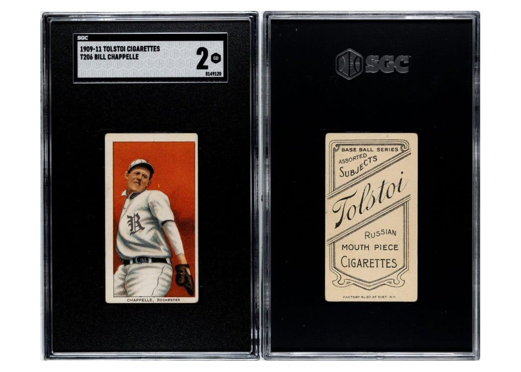 1909 T206 Tolstoi Bill Chappelle card