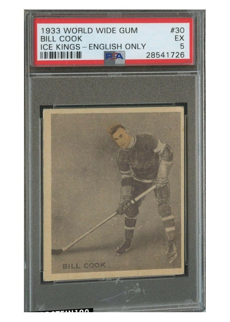 1933 World Wide Gum Ice Kings Bill Cook English Only #30 card