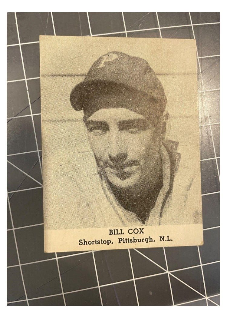 1947 Tip Top Bread Bill Cox card