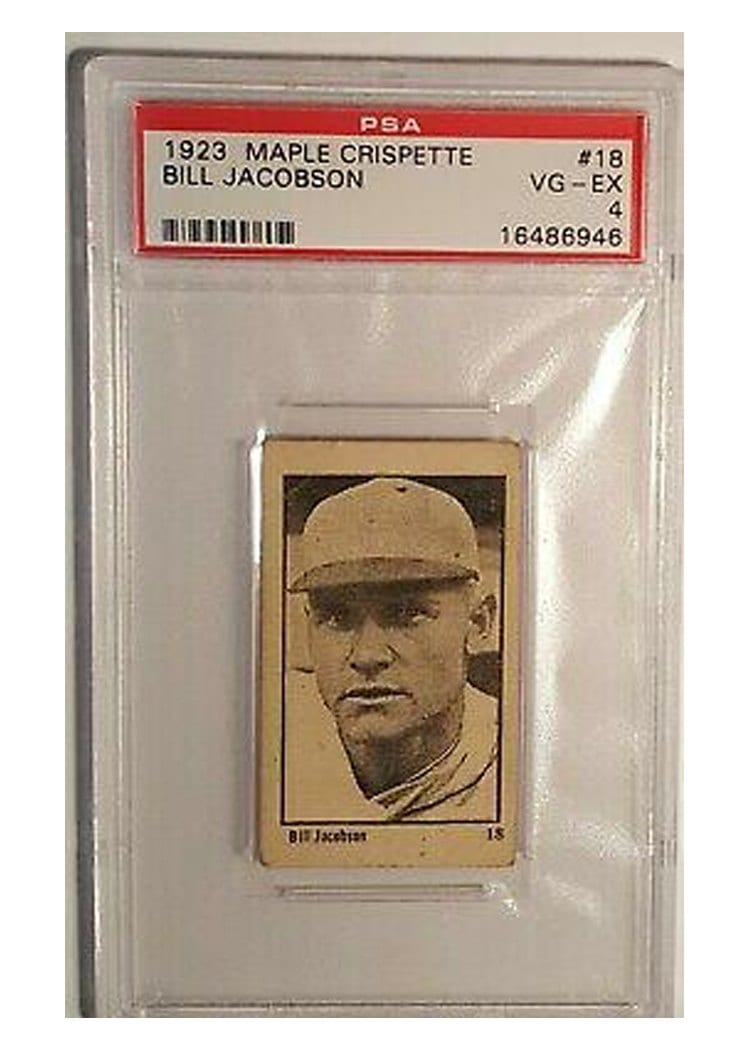 1923 Maple Crispette Bill Jacobson #18 card