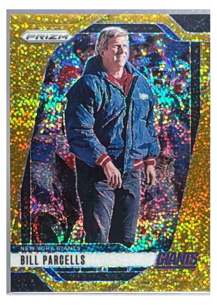 2024 Panini Prizm Base Set Bill Parcells Gold Sparkle #221 card