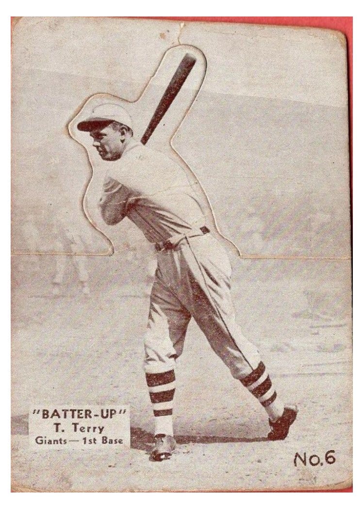 1934 Batter Up Bill Terry #6 card