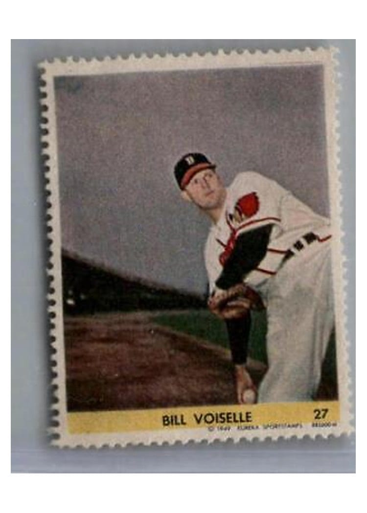 1949 Eureka Sportstamps Bill Voiselle #27 card