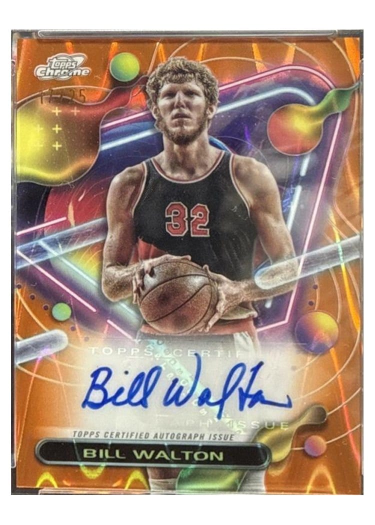 2023-24 Topps Chrome Cosmic Cosmic Chrome Autographs Refractor Bill Walton #CCAV-BWA card
