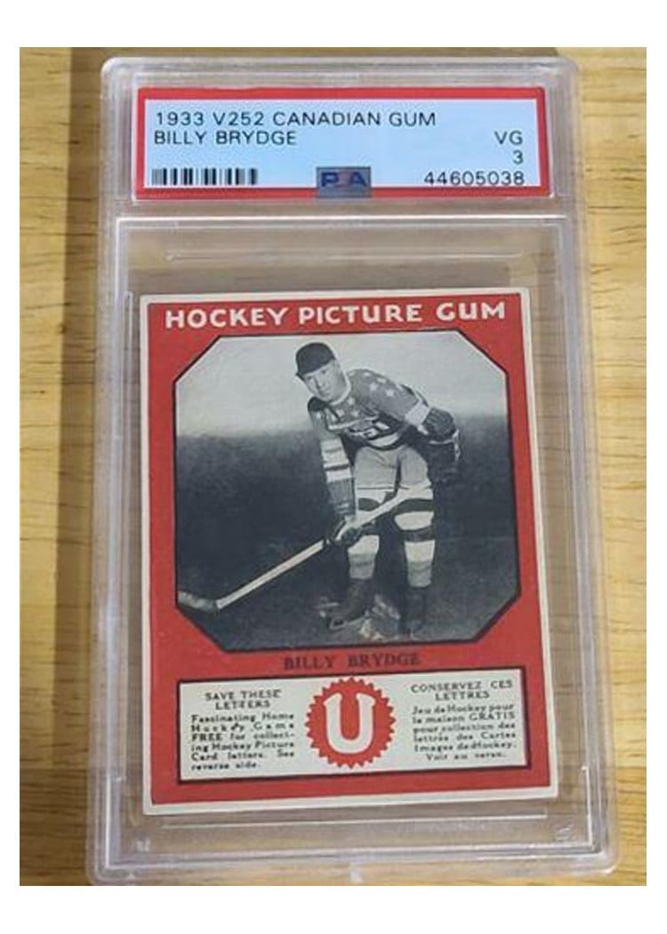 1933 V252 Canadian Gum Billy Brydge card