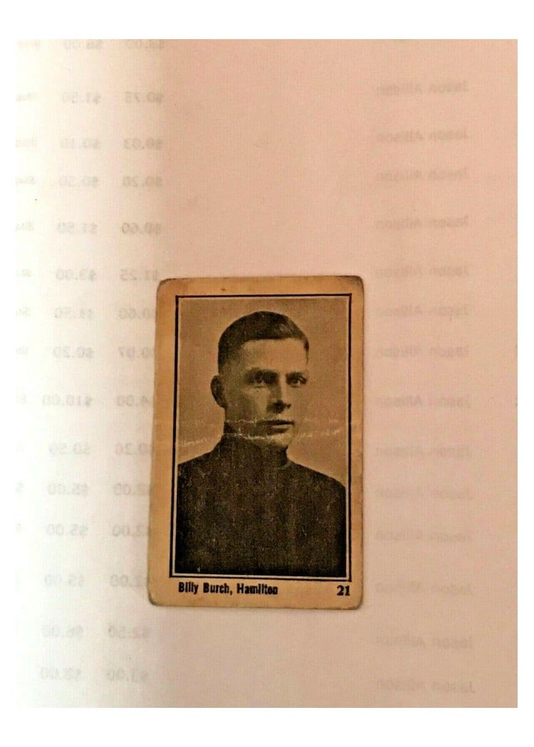 1924 V130 Maple Crispette Billy Burch #21 card