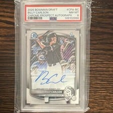 2025 Bowman Draft Chrome Prospect Autographs Billy Carlson #CPA-BC