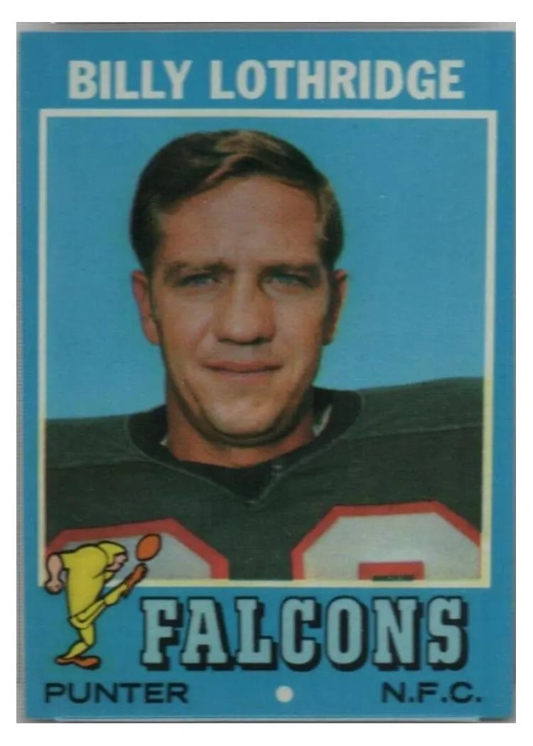 1971 Topps Billy Lothridge #29 card