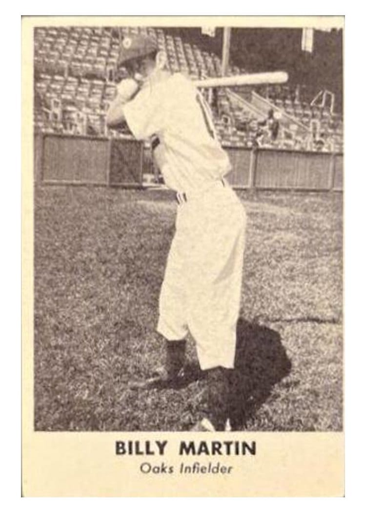 1949 Remar Bread Oakland Oaks Billy Martin card