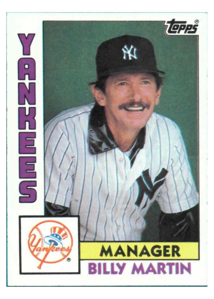 1984 Topps Billy Martin #81 card