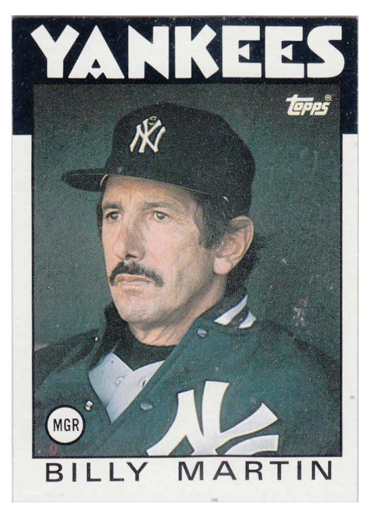 1986 Topps Billy Martin #651 card