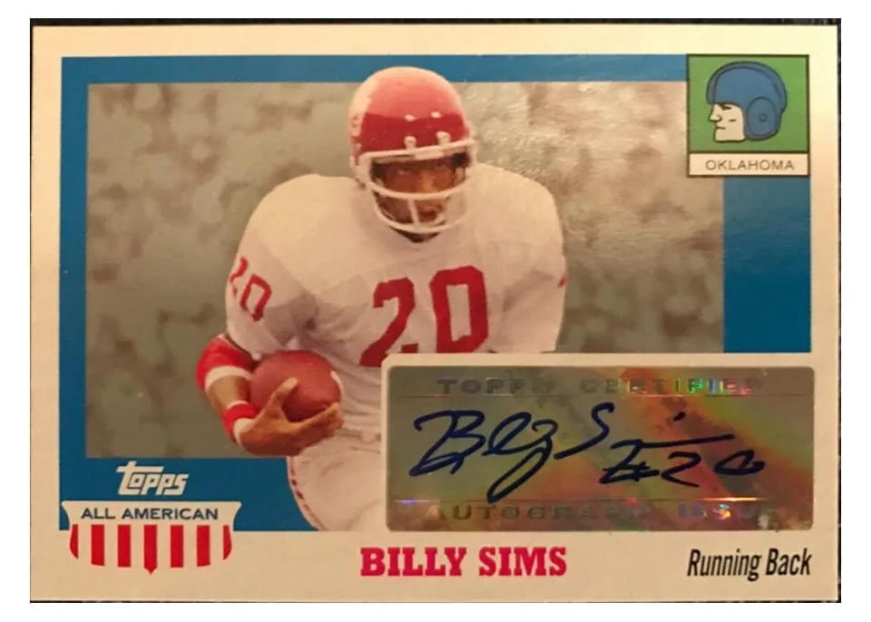 2005 Topps All American Autograph Billy Sims #A-BSI card