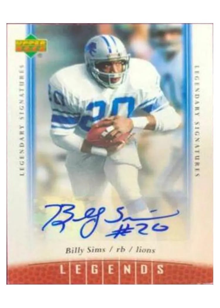 2006 Upper Deck Legends Billy Sims #73 card