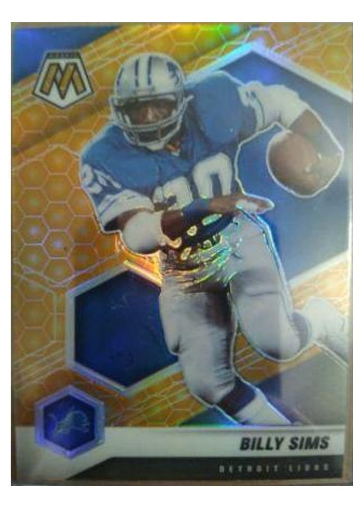 2021 Panini Mosaic Base Set Billy Sims Reactive Yellow Mosaic #76 card