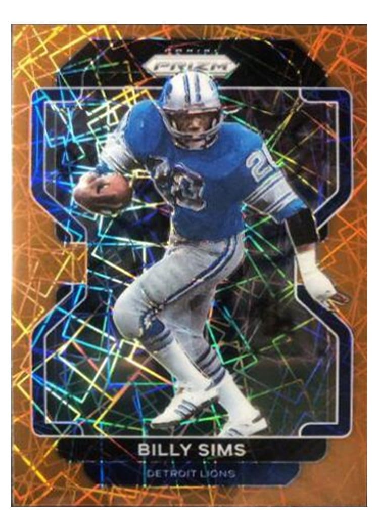 2021 Panini Prizm Base Set Billy Sims Orange Lazer Prizm #154 card