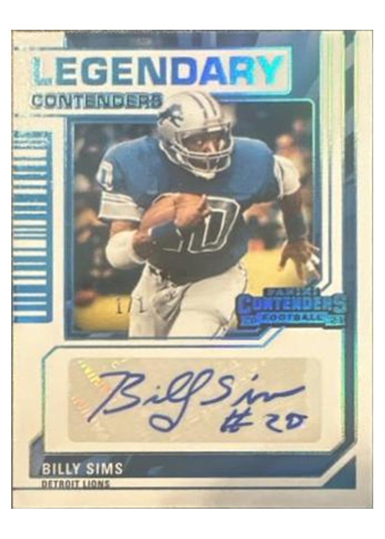 2023 Panini Contenders Legendary Contenders Autographs Billy Sims #5 card
