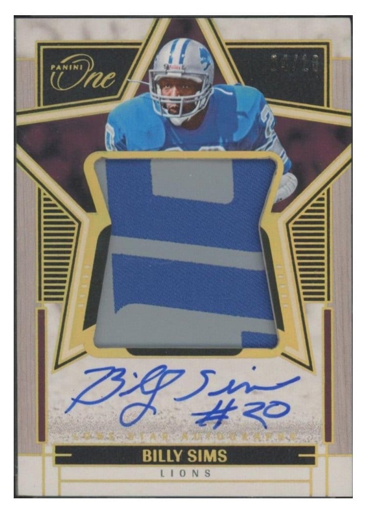 2023 Panini One Lone Star Autographs Billy Sims #95 card