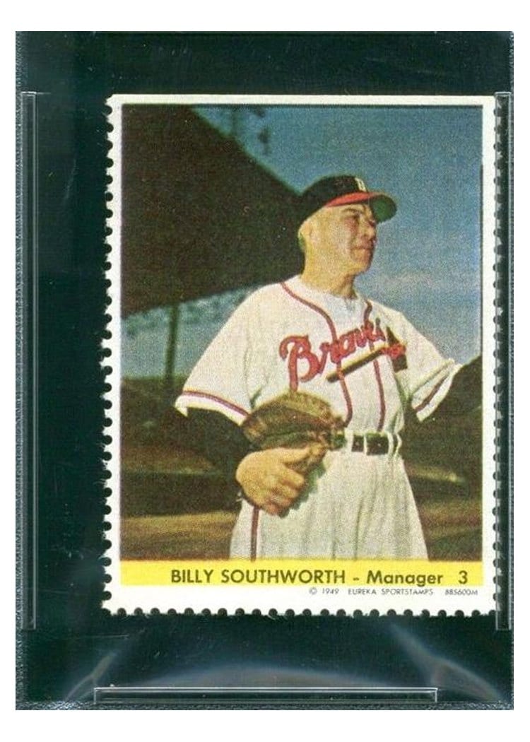 1949 Eureka Sportstamps Billy Southworth #3 card