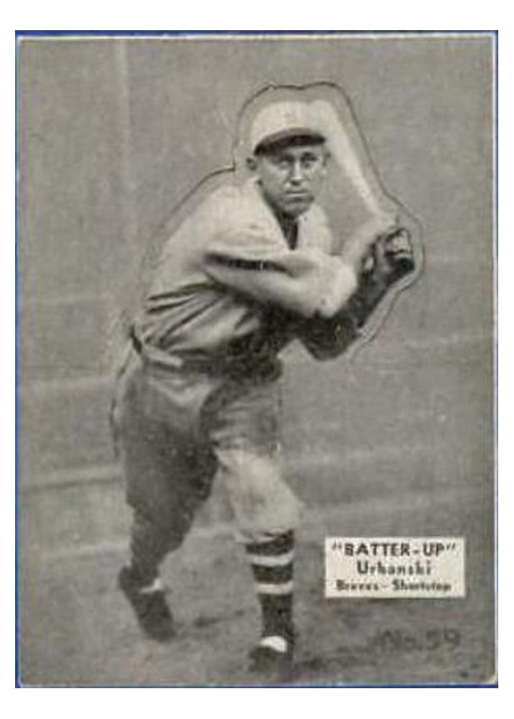 1934 Batter Up Billy Urbanski #59 card