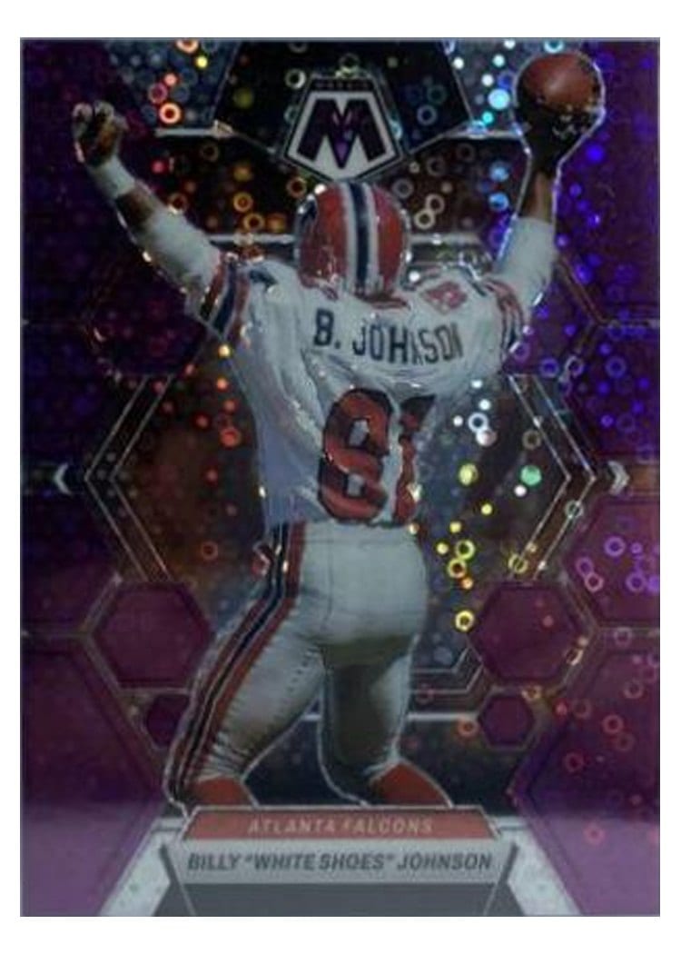 2023 Panini Mosaic Base Set Billy "White Shoes" Johnson No Huddle Purple #11 card