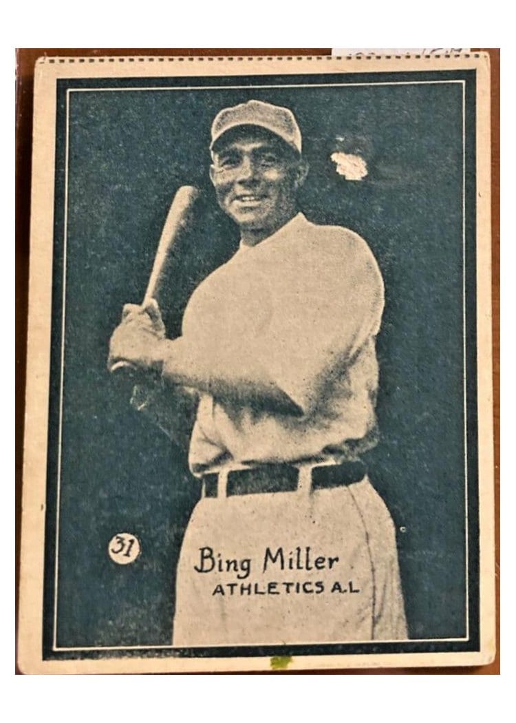 1931 W517 Bing Miller Hand Cut #31 card