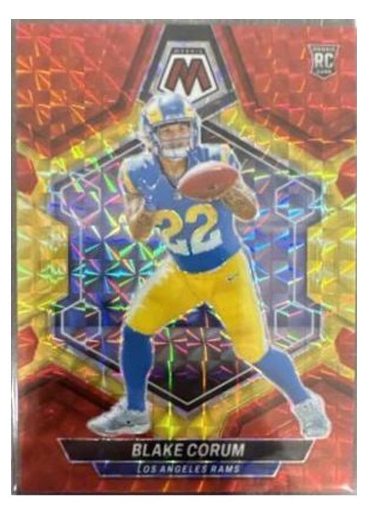 2024 Panini Mosaic Base Set Blake Corum Fusion Red Yellow Choice #368 card