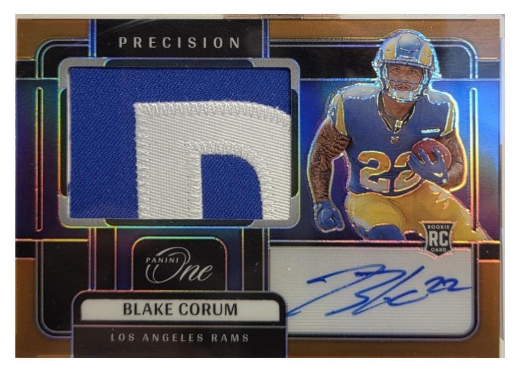 2024 Panini One Precision Rookie Patch Autographs Blake Corum #311 card