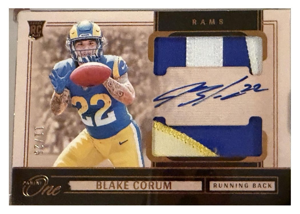 2024 Panini One Rookie Dual Patch Autographs Blake Corum #41 card