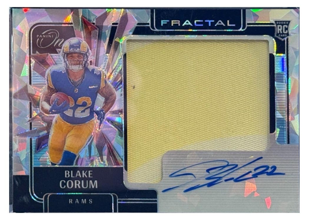 2024 Panini One Rookie Fractal Autographs Blake Corum #401 card