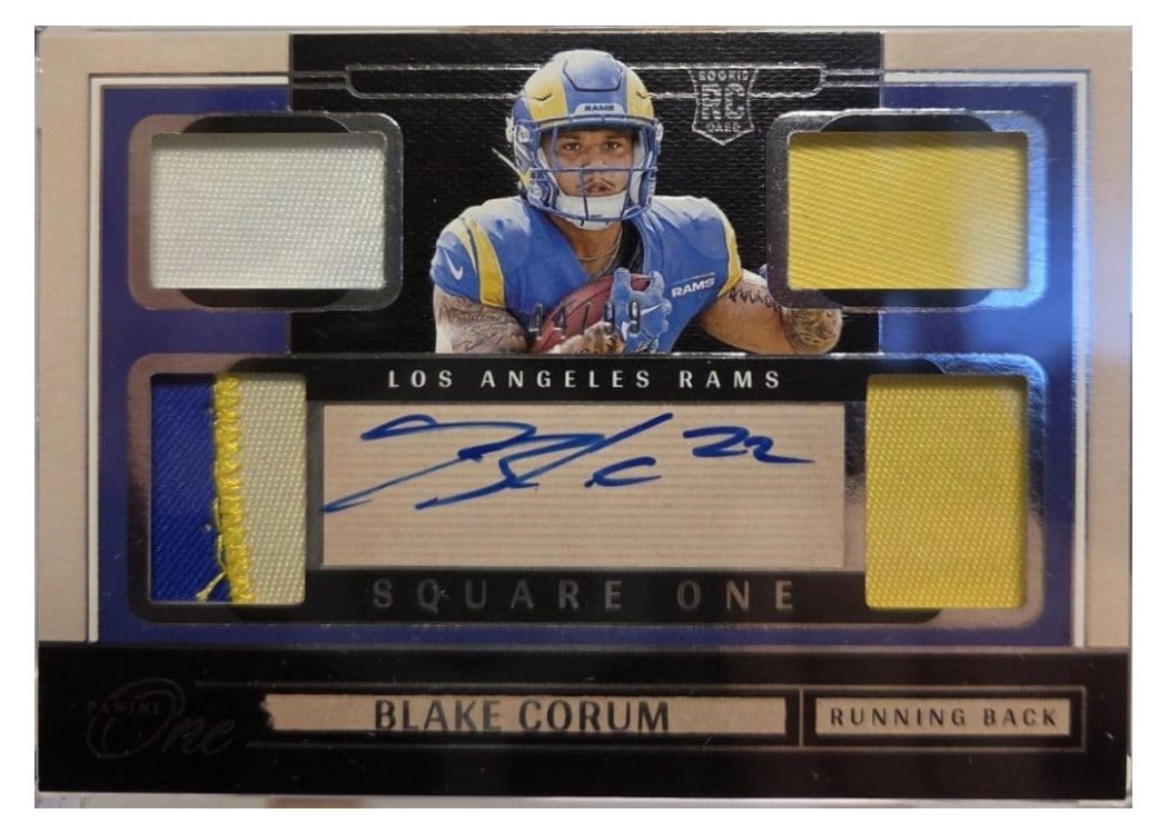 2024 Panini One Square One Autographs Blake Corum #70 card