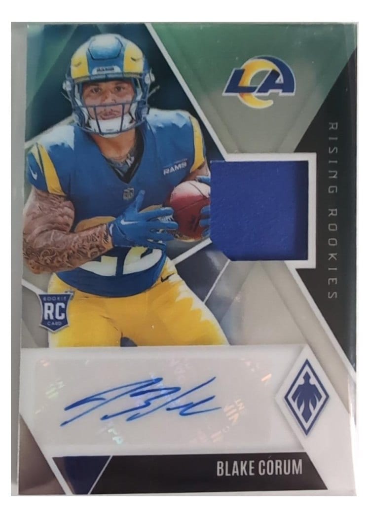 2024 Panini Phoenix Rising Rookie Autographs Jersey Blake Corum #RRAJ-BCM card