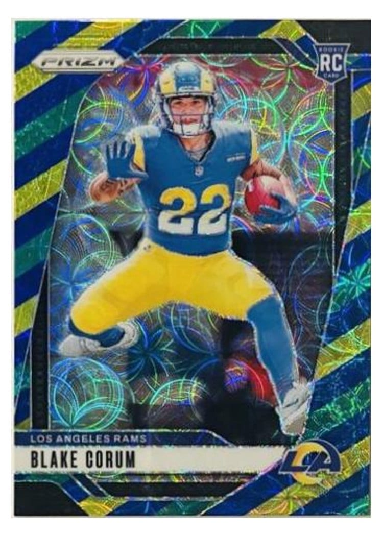 2024 Panini Prizm Base Set Blake Corum Choice Blue Yellow Green #308 card