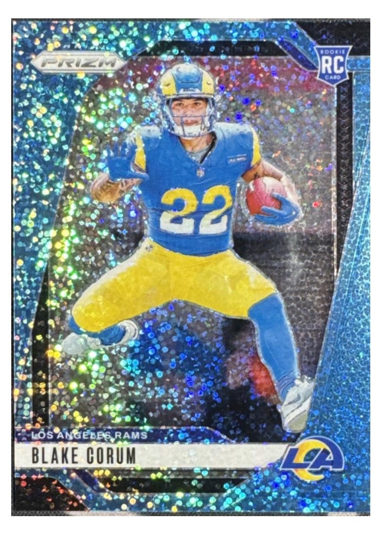 2024 Panini Prizm Base Set Blake Corum Blue Sparkle #308 card