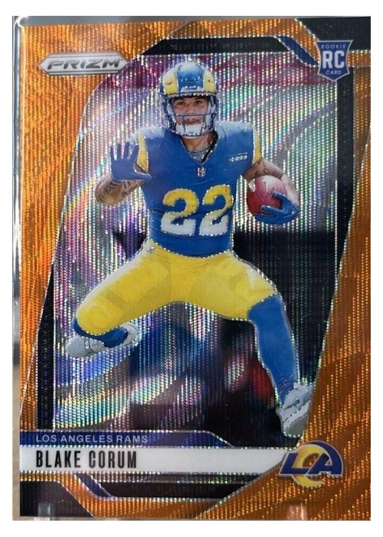 2024 Panini Prizm Base Set Blake Corum Orange Wave #308 card