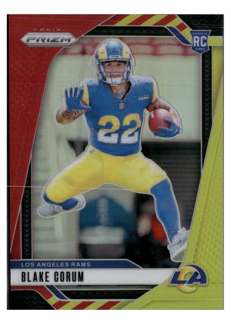 2024 Panini Prizm Base Set Blake Corum Red Yellow #308 card