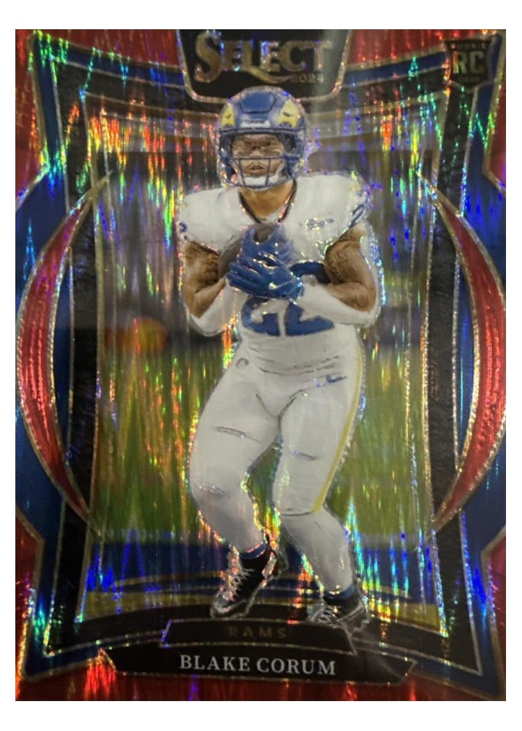 2024 Panini Select Base Set Blake Corum Red Prizm Shock #9 card