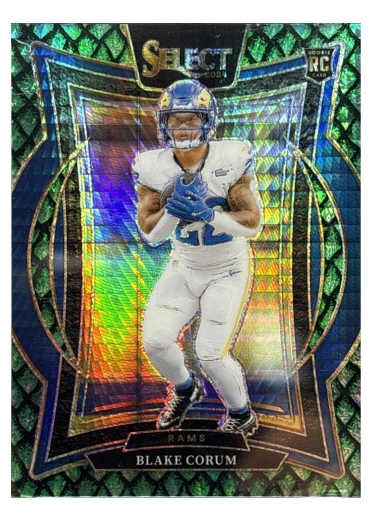 2024 Panini Select Base Set Blake Corum Black Dragon Scale Prizm #9 card