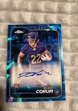 2024 Topps Chrome Sapphire Edition Rookies Autographs Sapphire Blake Corum #RA-BCO card
