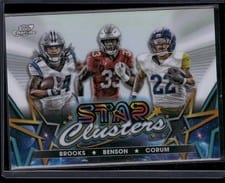 2024 Topps Chrome Cosmic Star Clusters Blake Corum / Jonathon Brooks / Trey Benson #SCL-7 card