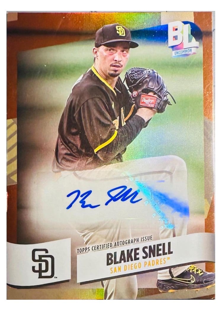 2024 Topps Big League Electric Orange Autographs Common Blake Snell #BEF-BS card