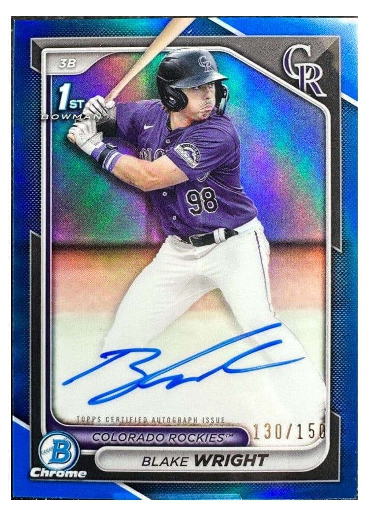 2024 Bowman Draft Chrome Prospect Autographs Blake Wright #CPA-BW card