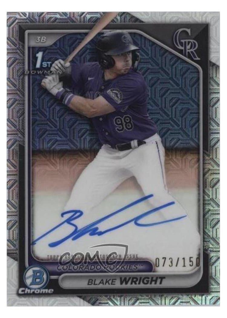 2024 Bowman Draft Chrome Prospect Autographs Blake Wright #CPA-BW card