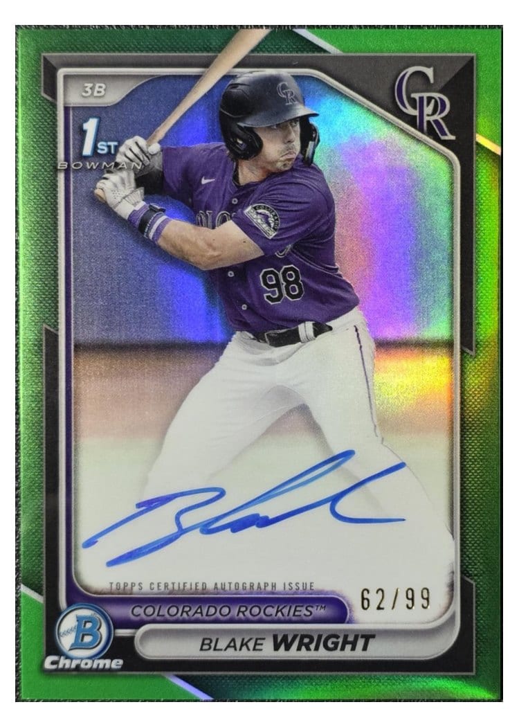 2024 Bowman Draft Chrome Prospect Autographs Blake Wright #CPA-BW card