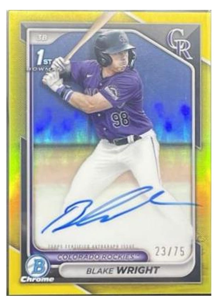 2024 Bowman Draft Chrome Prospect Autographs Blake Wright #CPA-BW card