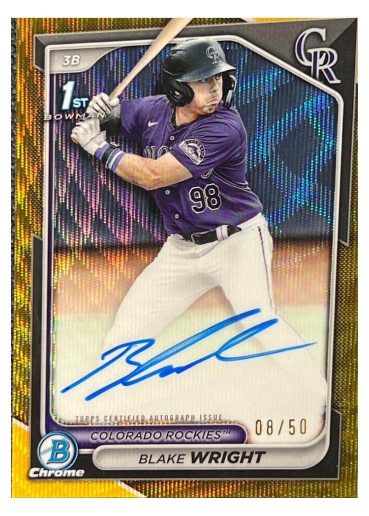 2024 Bowman Draft Chrome Prospect Autographs Blake Wright #CPA-BW card