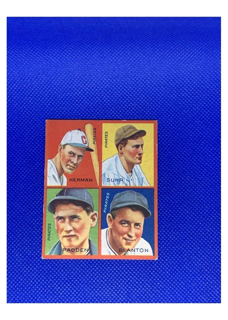 1935 Goudey 4 in 1 Blanton, Herman, Padden, Suhr #8K card