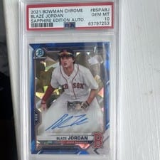2021 Bowman Sapphire Edition Autographs Blaze Jordan #BSPA-BJ card