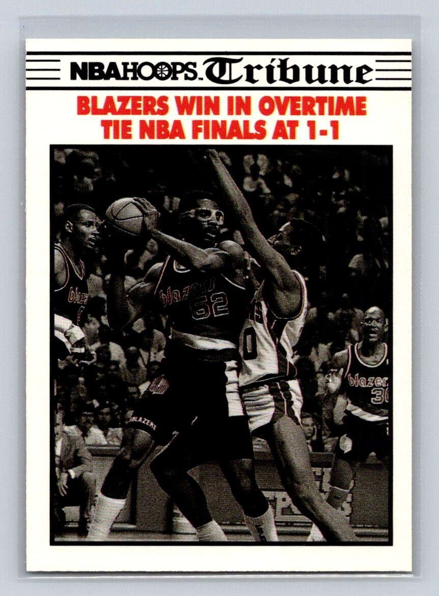 Blazers Win In Overtime Tie NBA Finals At 1-1 1990-91 Hoops Base Set card