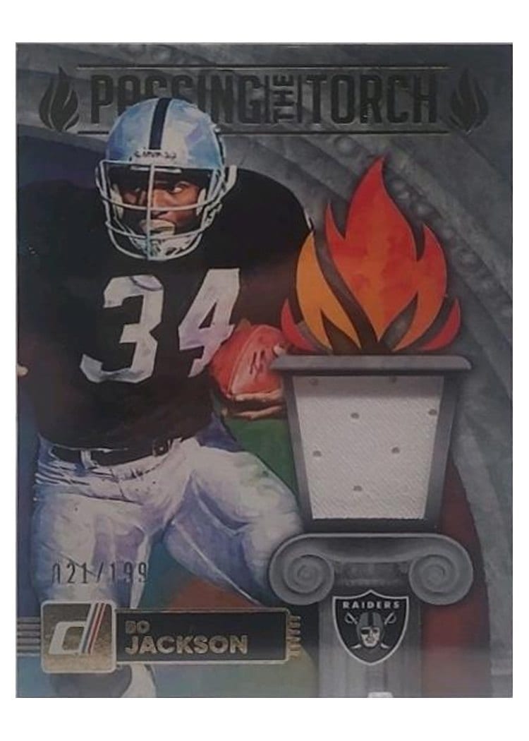 2025 Donruss Passing the Torch Jerseys Bo Jackson / Ashton Jeanty #PTJ-RAI card
